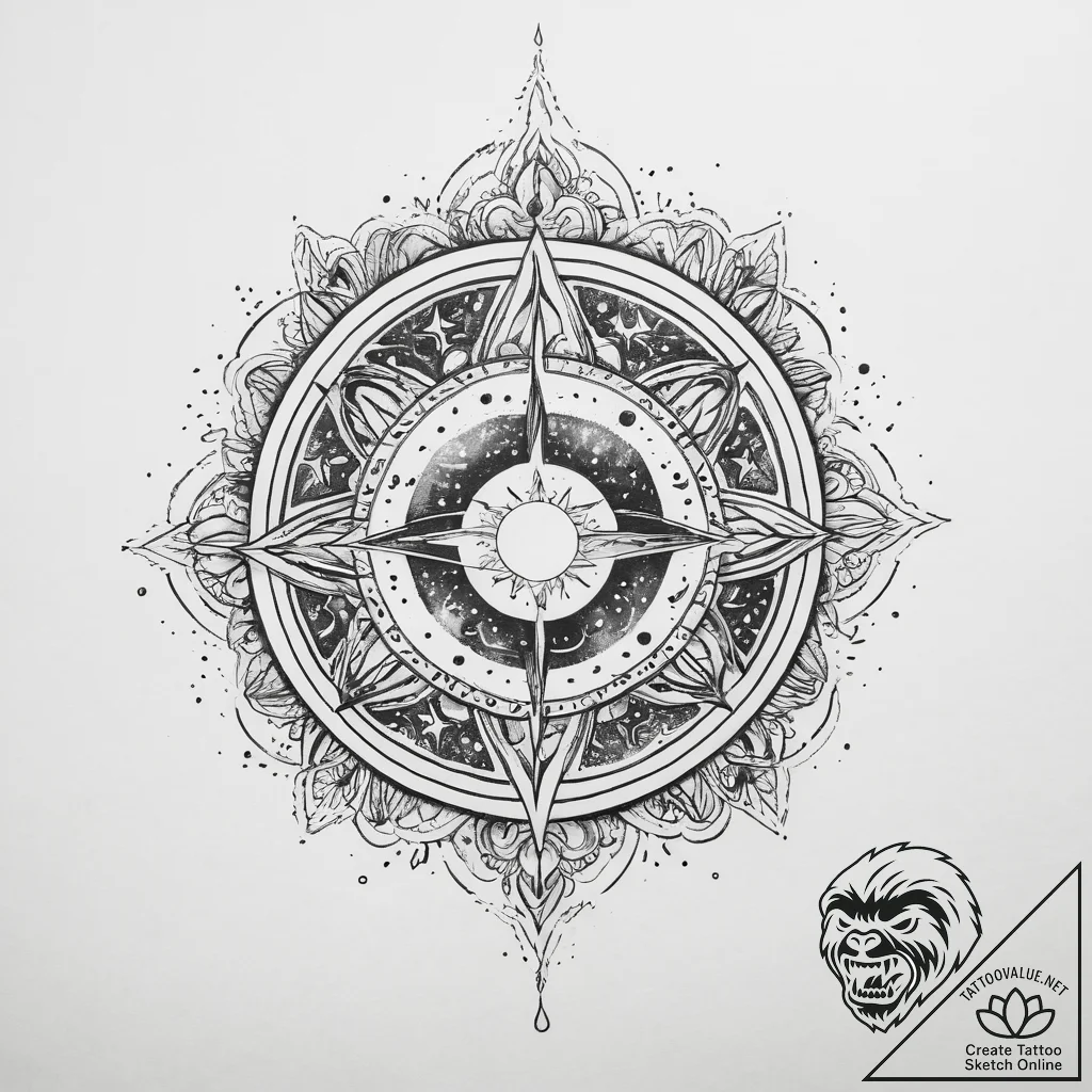 Tattoo sketch cosmic tale - tattoo sketch (№1760633801_0, 16.10.2025 16:56) — tattoovalue.net