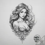 Tattoo sketch mermaid tattoo, tattoo line art… – tattoo sketch (№1760635543_0, 16.10.2025 17:25) — tattoovalue.net