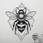Tattoo sketch honey pot with a bee, concept a… – tattoo sketch (№1760635760_0, 16.10.2025 17:29) — tattoovalue.net