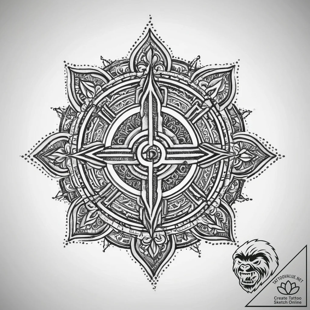Tattoo sketch hindu swastika, tattoo drawing... - tattoo sketch (№1760635977_0, 16.10.2025 17:32) — tattoovalue.net