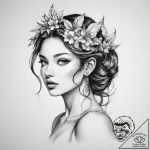 Tattoo sketch nymph tattoo – tattoo sketch (№1760636193_0, 16.10.2025 17:36) — tattoovalue.net