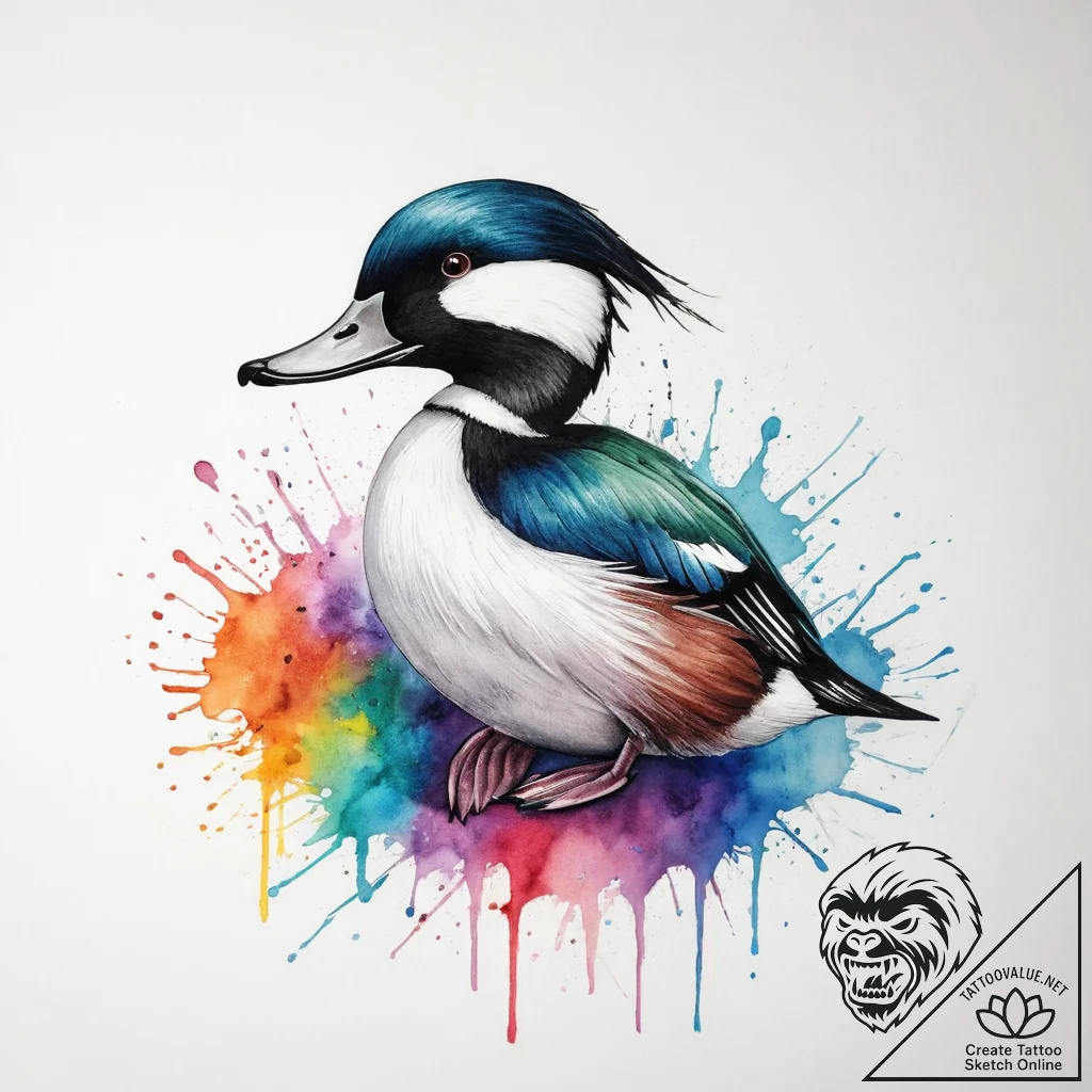 Tattoo sketch bufflehead, tattoo sketch desig... - tattoo sketch (№1760636841_0, 16.10.2025 17:47) — tattoovalue.net