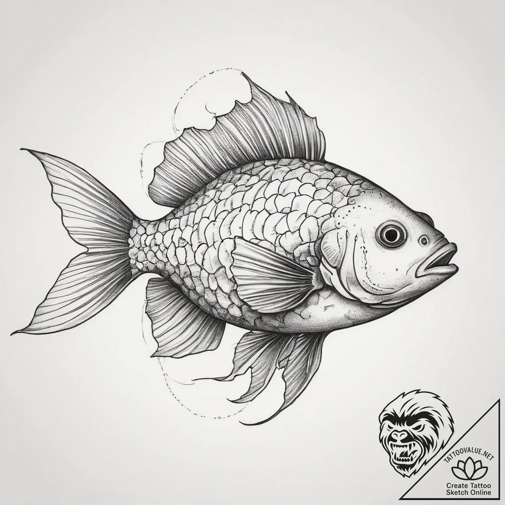 Tattoo sketch lumpfish, artistic tattoo sketc... - tattoo sketch (№1760637703_0, 16.10.2025 18:01) — tattoovalue.net