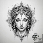 Tattoo sketch divine character – tattoo sketch (№1760638996_0, 16.10.2025 18:23) — tattoovalue.net
