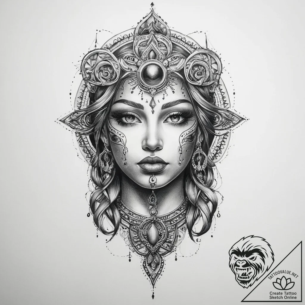 Tattoo sketch sacred soul - tattoo sketch (№1760639653_0, 16.10.2025 18:34) — tattoovalue.net
