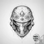 Tattoo sketch cosmic helmet – tattoo sketch (№1760642029_0, 16.10.2025 19:13) — tattoovalue.net