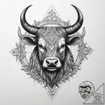 Tattoo sketch uruz rune with a wild bull silh… – tattoo sketch (№1760642676_0, 16.10.2025 19:24) — tattoovalue.net