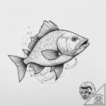 Tattoo sketch jewfish, tattoo line art, on a… – tattoo sketch (№1760643325_0, 16.10.2025 19:35) — tattoovalue.net