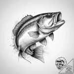 Tattoo sketch largemouth bass – tattoo sketch (№1760643765_0, 16.10.2025 19:42) — tattoovalue.net