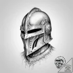 Tattoo sketch knight helmet – tattoo sketch (№1760645061_0, 16.10.2025 20:04) — tattoovalue.net