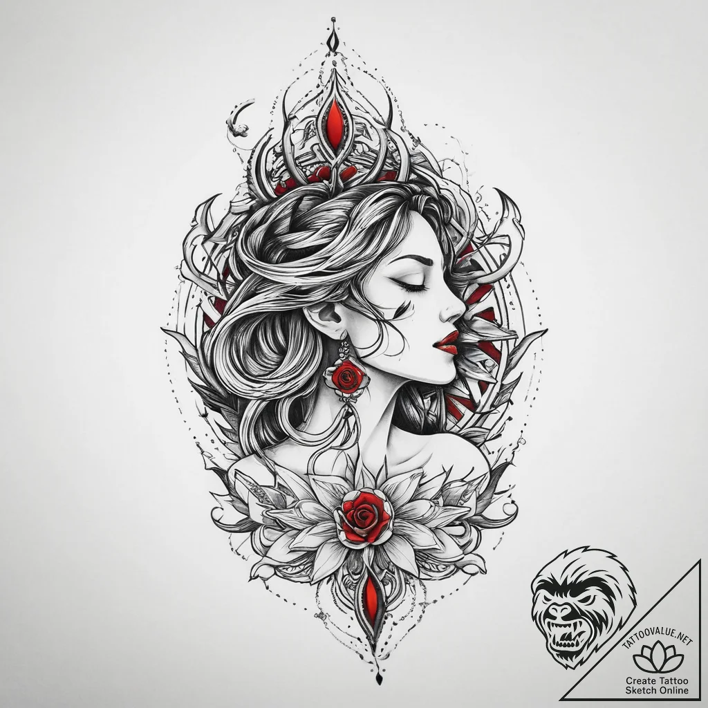 Tattoo sketch spiritual scene, tattoo flash s... - tattoo sketch (№1760645493_0, 16.10.2025 20:11) — tattoovalue.net