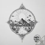 Tattoo sketch desert, tattoo line art, dotwor… – tattoo sketch (№1760645710_0, 16.10.2025 20:15) — tattoovalue.net