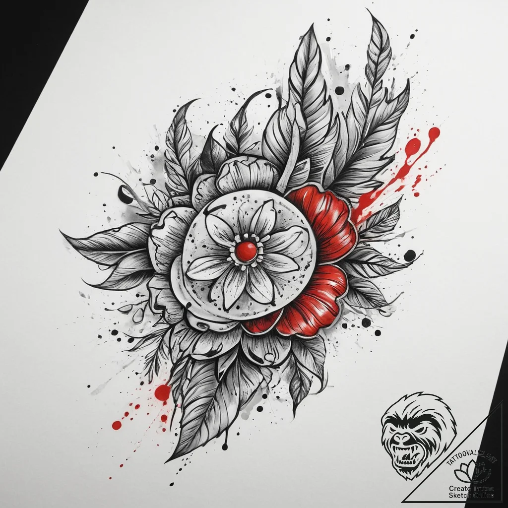 Tattoo sketch nature, tattoo flash sheet desi... - tattoo sketch (№1760649180_0, 16.10.2025 21:13) — tattoovalue.net
