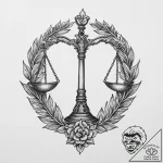 Tattoo sketch lawyer scales of justice, tatto… – tattoo sketch (№1760649395_0, 16.10.2025 21:16) — tattoovalue.net