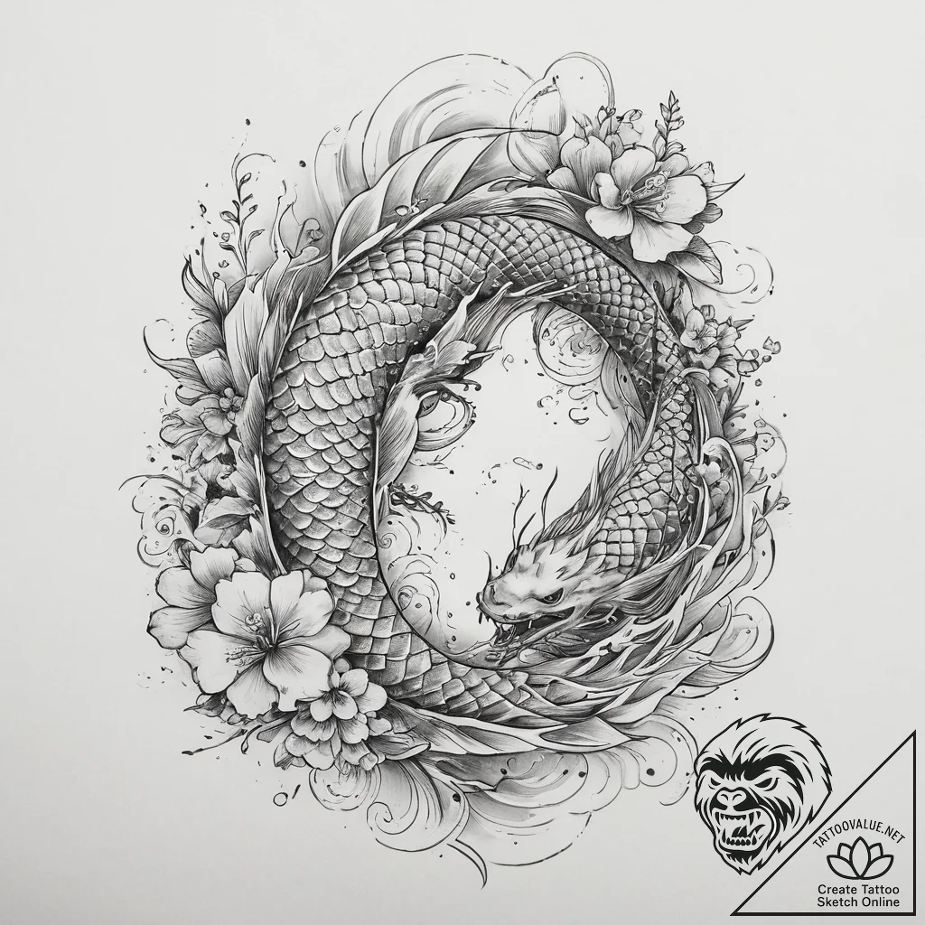 Tattoo sketch nature, concept art for tattoo,... - tattoo sketch (№1760649827_0, 16.10.2025 21:23) — tattoovalue.net