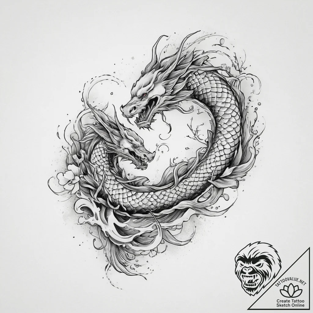 Tattoo sketch black mamba, tattoo line art, r... - tattoo sketch (№1760651124_0, 16.10.2025 21:45) — tattoovalue.net