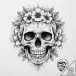Tattoo sketch узор в виде черепа с цветами, t… – tattoo sketch (№1760652187_0, 16.10.2025 22:03) — tattoovalue.net