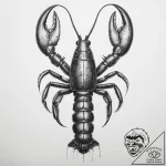Tattoo sketch lobster – tattoo sketch (№1760655036_0, 16.10.2025 22:50) — tattoovalue.net