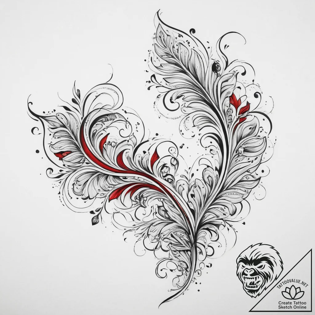 Tattoo sketch узор в виде листа, artistic tat... - tattoo sketch (№1760655469_0, 16.10.2025 22:57) — tattoovalue.net