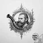 Tattoo sketch hobbit pipe – tattoo sketch (№1760658042_0, 16.10.2025 23:40) — tattoovalue.net