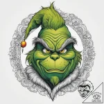 Tattoo sketch the grinch with a fur, tattoo l… – tattoo sketch (№1760659137_0, 16.10.2025 23:58) — tattoovalue.net