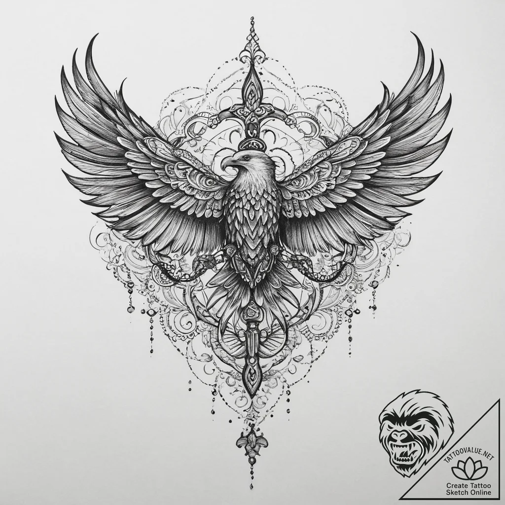 Tattoo sketch eagle talon, ink illustration f... - tattoo sketch (№1760659353_0, 17.10.2025 00:02) — tattoovalue.net