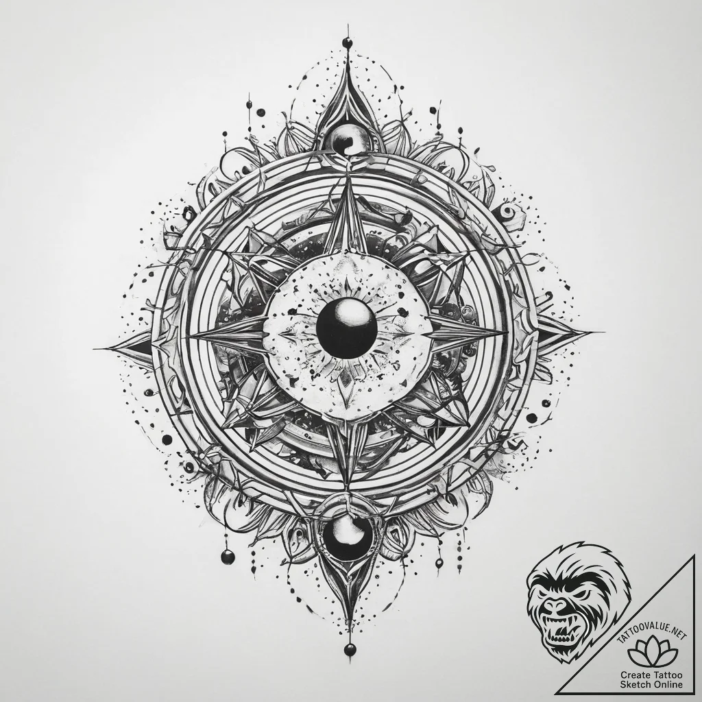 Tattoo sketch cosmic dimension - tattoo sketch (№1760659569_0, 17.10.2025 00:06) — tattoovalue.net