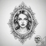 Tattoo sketch vintage mirror tattoo, tattoo l… – tattoo sketch (№1760660002_0, 17.10.2025 00:13) — tattoovalue.net