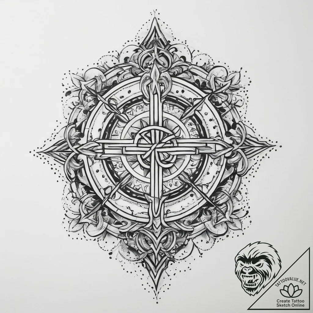 Tattoo sketch blessed faith - tattoo sketch (№1760660220_0, 17.10.2025 00:17) — tattoovalue.net