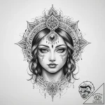 Tattoo sketch spiritual portrayal – tattoo sketch (№1760660870_0, 17.10.2025 00:27) — tattoovalue.net