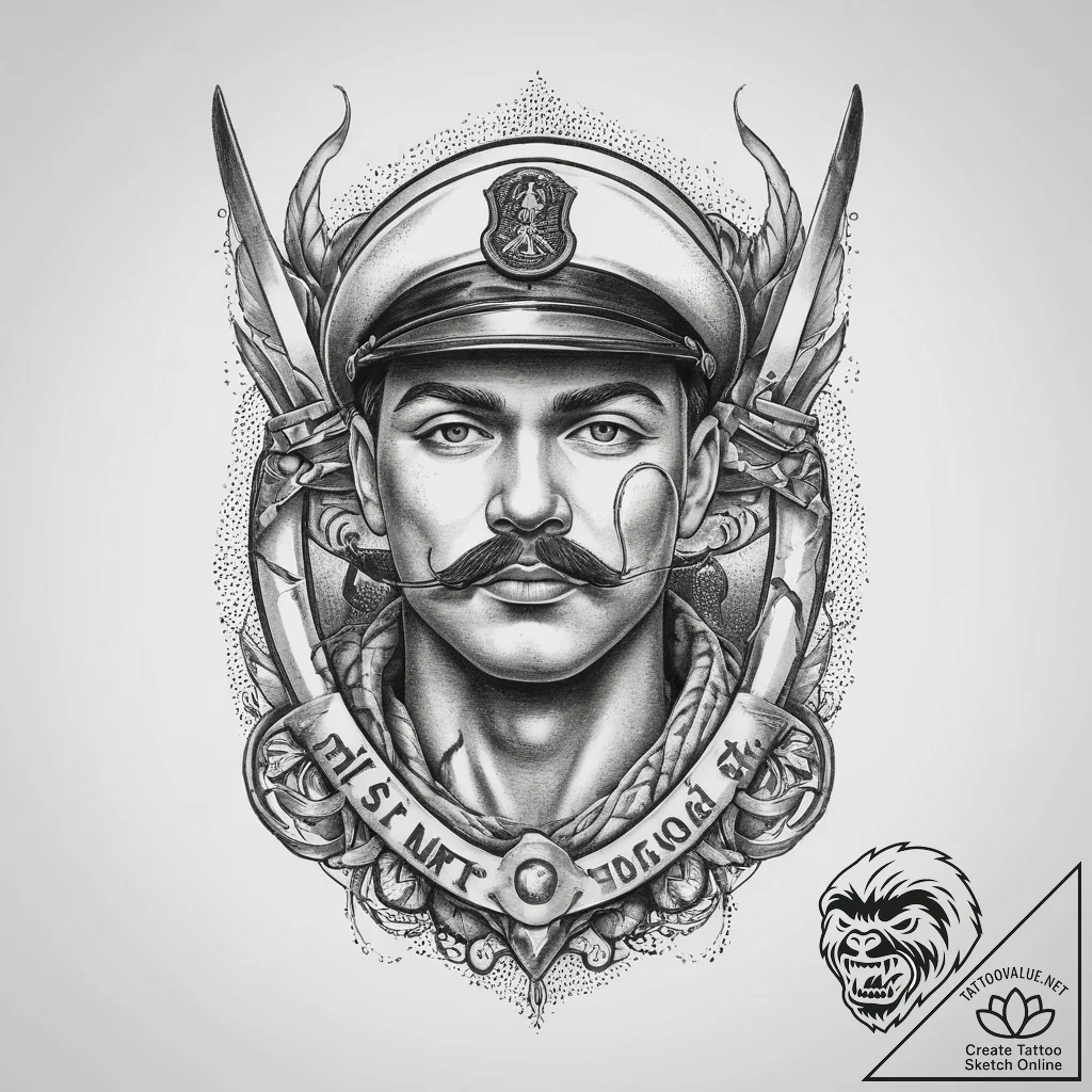 Tattoo sketch soldier with a scissors, tattoo... - tattoo sketch (№1760661521_0, 17.10.2025 00:38) — tattoovalue.net