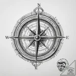 Tattoo sketch компас, ink illustration for ta… – tattoo sketch (№1760661739_0, 17.10.2025 00:42) — tattoovalue.net