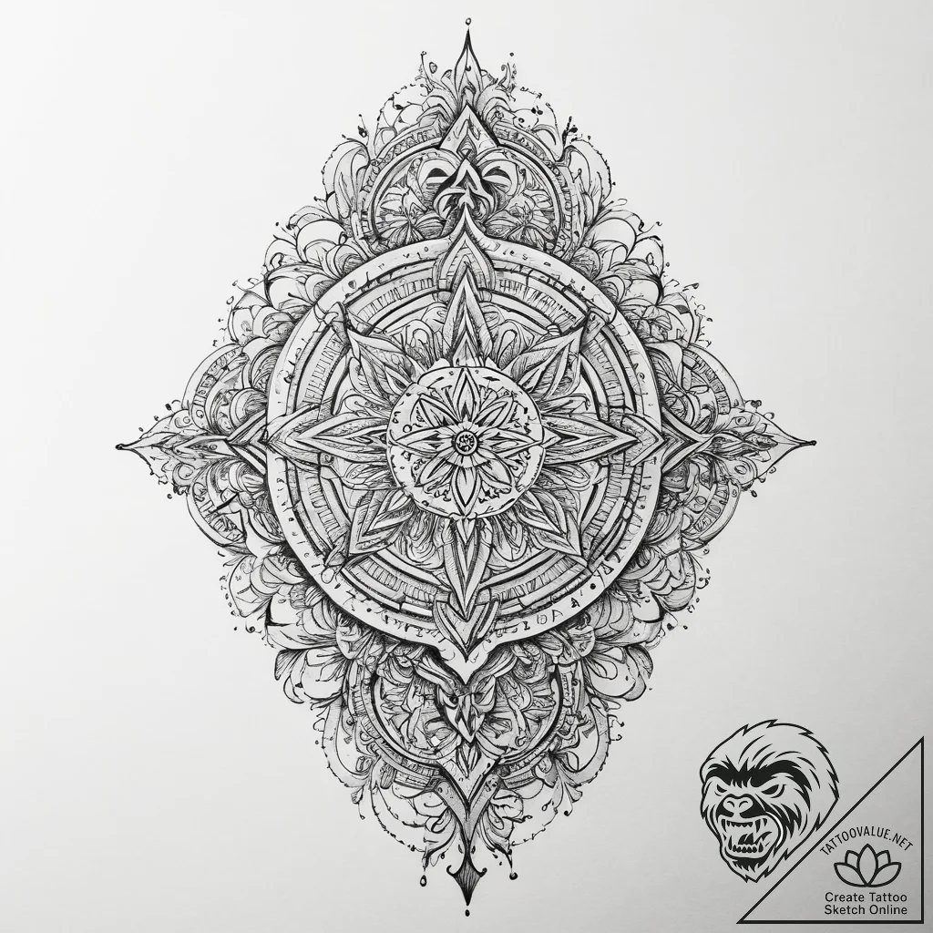 Tattoo sketch mystical strength, tattoo line... - tattoo sketch (№1760662830_0, 17.10.2025 01:00) — tattoovalue.net