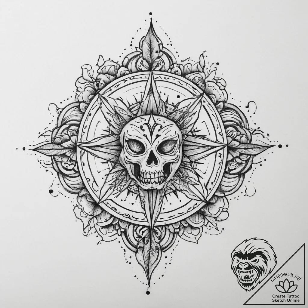 Tattoo sketch red, concept art for tattoo, bl... - tattoo sketch (№1760663917_0, 17.10.2025 01:18) — tattoovalue.net