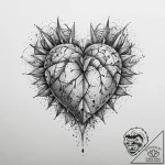 Tattoo sketch fine line of a heart, ink illus… – tattoo sketch (№1760664792_0, 17.10.2025 01:33) — tattoovalue.net