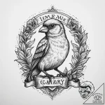 Tattoo sketch puns a canary that says “i’m a… – tattoo sketch (№1760672619_0, 17.10.2025 03:43) — tattoovalue.net