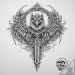 Tattoo sketch griffin with a sword, tattoo sk… – tattoo sketch (№1760673933_0, 17.10.2025 04:05) — tattoovalue.net