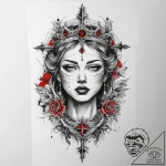Tattoo sketch queen tattoo, ink illustration… – tattoo sketch (№1760674800_0, 17.10.2025 04:20) — tattoovalue.net
