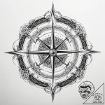Tattoo sketch compass with a star, ink illust… – tattoo sketch (№1760675016_0, 17.10.2025 04:23) — tattoovalue.net