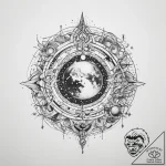 Tattoo sketch cosmic scene – tattoo sketch (№1760676896_0, 17.10.2025 04:54) — tattoovalue.net