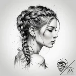 Tattoo sketch braid, tattoo line art, on a cl… – tattoo sketch (№1760677558_0, 17.10.2025 05:05) — tattoovalue.net