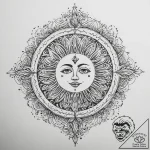 Tattoo sketch slavic sun symbol with a tree,… – tattoo sketch (№1760677991_0, 17.10.2025 05:13) — tattoovalue.net
