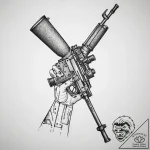 Tattoo sketch hands with a rifle, tattoo sket… – tattoo sketch (№1760679075_0, 17.10.2025 05:31) — tattoovalue.net