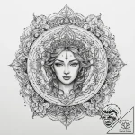 Tattoo sketch blessed scene, ink illustration… – tattoo sketch (№1760679292_0, 17.10.2025 05:34) — tattoovalue.net