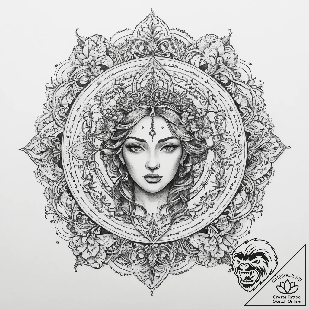 Tattoo sketch blessed scene, ink illustration... - tattoo sketch (№1760679292_0, 17.10.2025 05:34) — tattoovalue.net