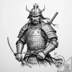 Tattoo sketch japanese samurai in full armor – tattoo sketch (№1760679508_0, 17.10.2025 05:38) — tattoovalue.net