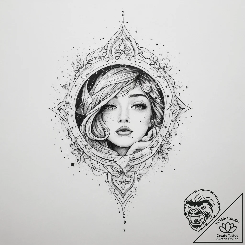 Tattoo sketch romantic starry sky with a quot... - tattoo sketch (№1760679941_0, 17.10.2025 05:45) — tattoovalue.net