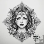 Tattoo sketch blessed scene, ink illustration… – tattoo sketch (№1760680377_0, 17.10.2025 05:52) — tattoovalue.net
