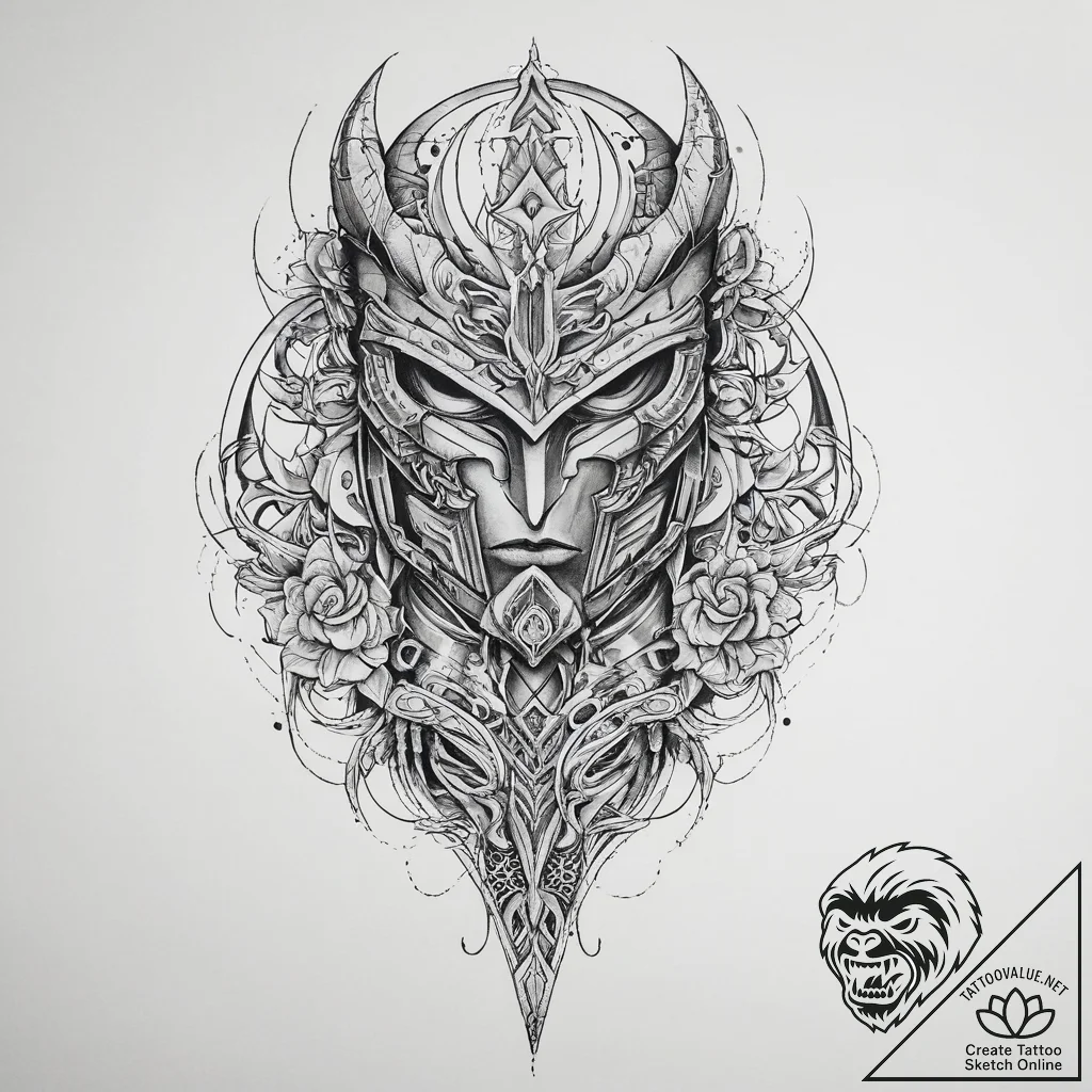 Tattoo sketch armor, tattoo line art, on a cl... - tattoo sketch (№1760682346_0, 17.10.2025 06:25) — tattoovalue.net