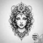 Tattoo sketch cosmic identity, tattoo line ar… – tattoo sketch (№1760682563_0, 17.10.2025 06:29) — tattoovalue.net